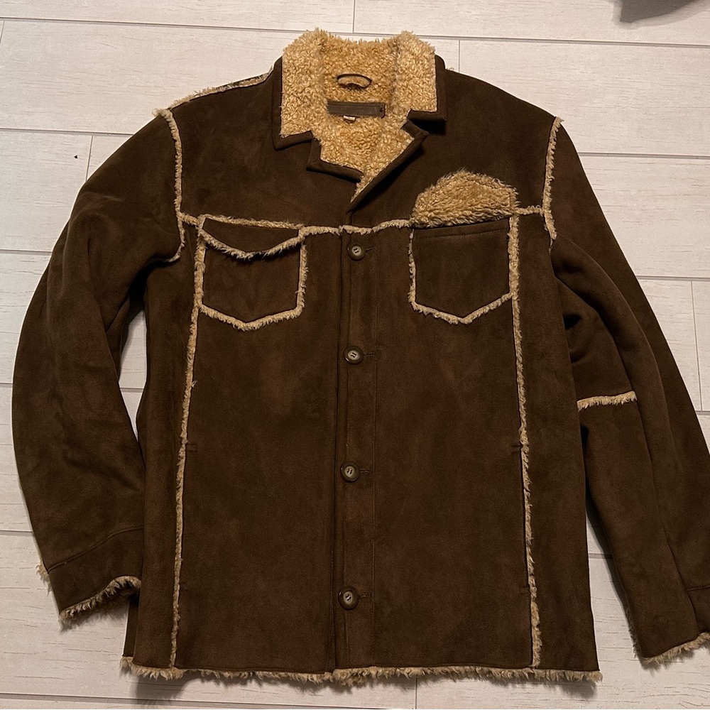 Brown Shearling Lined Men's Jacket